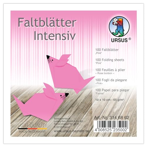 CREATIV DISCOUNT Faltblätter intensiv 100 Blatt, 10x10cm, Pink von CREATIV DISCOUNT