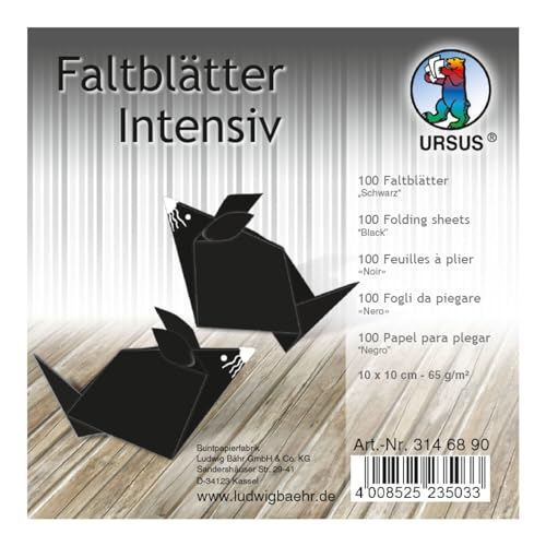 CREATIV DISCOUNT Faltblätter intensiv 100 Blatt, 10x10cm, Schwarz von CREATIV DISCOUNT