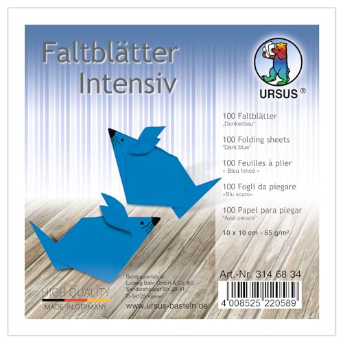 CREATIV DISCOUNT Faltblätter intensiv 100 Blatt, 10x10cm, dunkelblau von CREATIV DISCOUNT