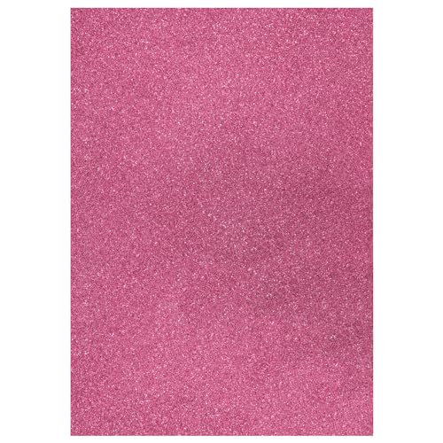 CREATIV DISCOUNT Glitter-Karton, 200 g/qm, einseitig mit Glitzer, DIN A4, Rosa von CREATIV DISCOUNT