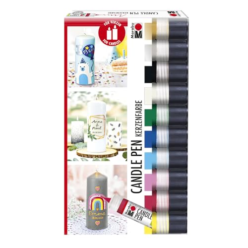 CREATIV DISCOUNT Kerzenmalstift Candle Pen Set, 10 x 25 ml von CREATIV DISCOUNT