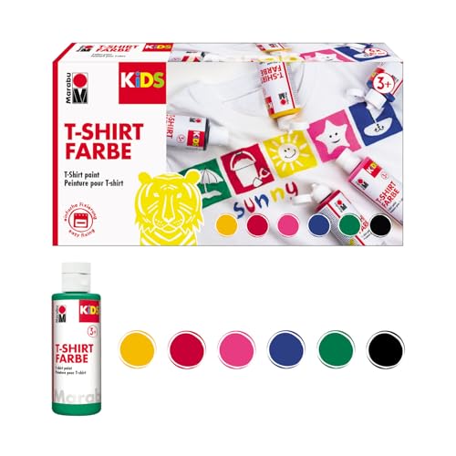 CREATIV DISCOUNT Kids T-Shirt Farbe, 6er Sortierung, 80 ml von CREATIV DISCOUNT