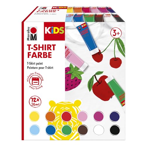 CREATIV DISCOUNT Kids T-Shirt Stoffmalfarbe-Set, 12 x 36 ml von CREATIV DISCOUNT