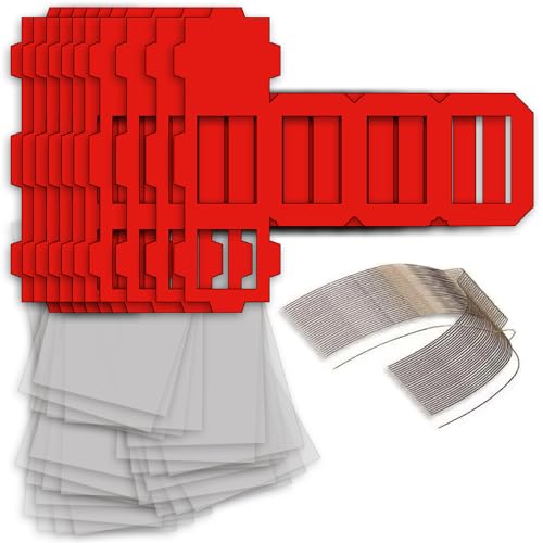 CREATIV DISCOUNT Laternen Bastelset für Eckige Laternen Rot, 10 rote Rohlinge, 10 Laternenbügel, 25 Bogen Transparentpapier 22x51 cm, Ideal für 10 Martinslaternen 13,5x13,5x18 cm von CREATIV DISCOUNT