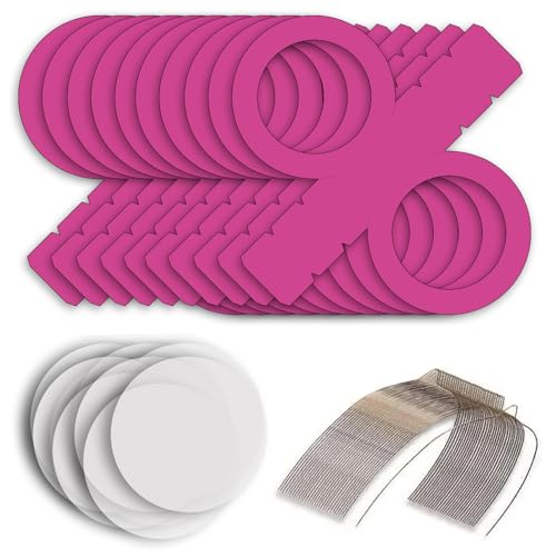 CREATIV DISCOUNT Laternen Bastelset für Pinke Laternen, 10 Pinke Rohlinge, 20 runde Transparentpapierzuschnitte, 10 Laternenbügel, Ideal für 10 Martinslaternen von CREATIV DISCOUNT