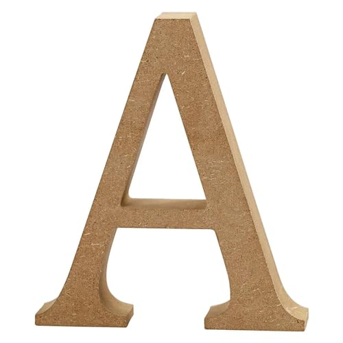 CREATIV DISCOUNT MDF-Buchstabe, 13 cm, Stärke 2 cm, Natur, A von CREATIV DISCOUNT