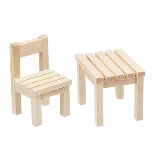 Miniatur-Stuhl-Tisch-Set, Größe 3 x 3 x 5,5 cm von CREATIV DISCOUNT