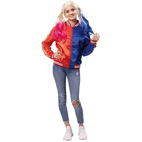 CREATIV DISCOUNT NEU Damen-Kostüm Harley Queen College-Jacke, rot-blau, Gr. 34-36 von CREATIV DISCOUNT