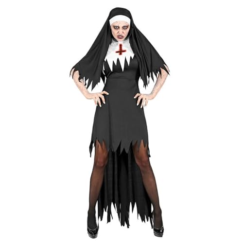 CREATIV DISCOUNT NEU Damen-Kostüm Horror-Nonne, Kleid mit Haube und Rock, Gr. S von CREATIV DISCOUNT