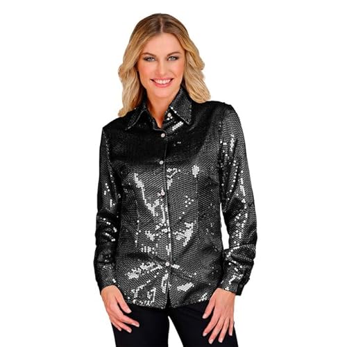 CREATIV DISCOUNT NEU Damen-Kostüm Pailletten-Bluse schwarz, Gr. XXL von CREATIV DISCOUNT