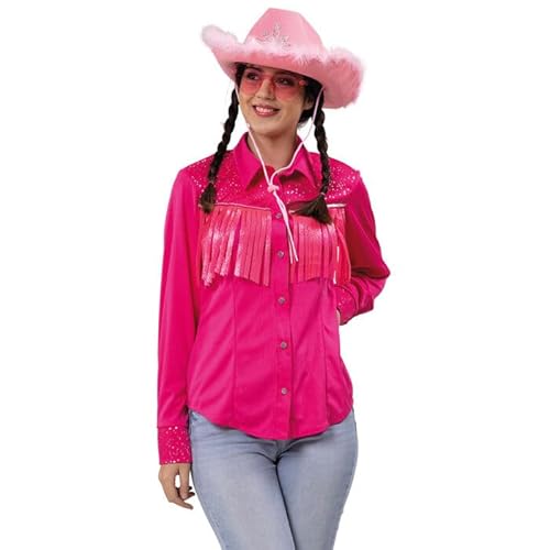 CREATIV DISCOUNT NEU Damen-Kostüm Western-Bluse Babe, pink mit Fransen, Gr. 42 von CREATIV DISCOUNT