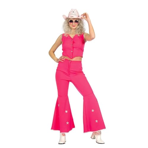 CREATIV DISCOUNT NEU Damen-Kostüm Western-Schlaghose und Weste, pink, Gr. 40 von CREATIV DISCOUNT