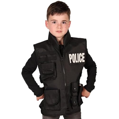 CREATIV DISCOUNT NEU Einsatz-Weste für Kinder mit Patches für SWAT, Polizei und FBI, Einheitsgröße von CREATIV DISCOUNT