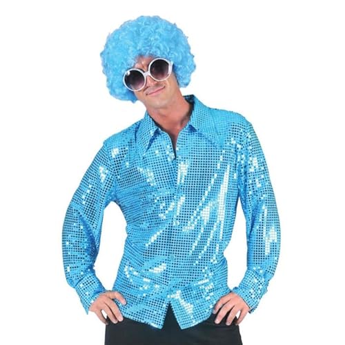 CREATIV DISCOUNT NEU Herren-Kostüm Disco Hemd Blau, Größe 48-50 von CREATIV DISCOUNT