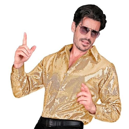 CREATIV DISCOUNT NEU Herren-Kostüm Pailletten-Hemd gold, Gr. S-M von CREATIV DISCOUNT