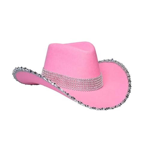 CREATIV DISCOUNT NEU Hut Cowgirl rosa, mit Strass-Steinen von CREATIV DISCOUNT