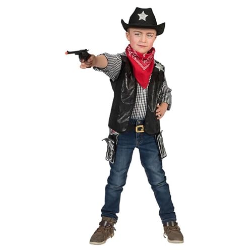 CREATIV DISCOUNT NEU Kinder-Kostüm Cowboy-Weste, schwarz, Gr. 116 von CREATIV DISCOUNT