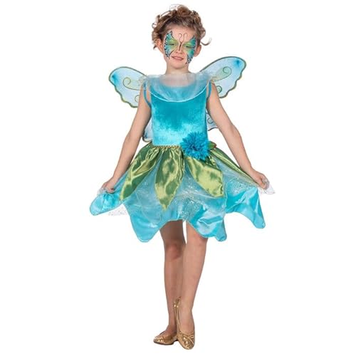 CREATIV DISCOUNT NEU Kinder-Kostüm Schmetterlings-Kleid mit Flügeln, blau-grün, Gr. 104 von CREATIV DISCOUNT