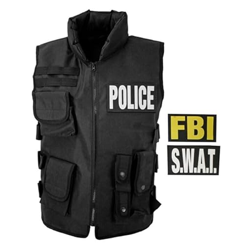 CREATIV DISCOUNT NEU Kinder-Kostüm schusssichere Weste SWAT/Police/FBI, mit wechselbaren Badges, Gr. 140 von CREATIV DISCOUNT