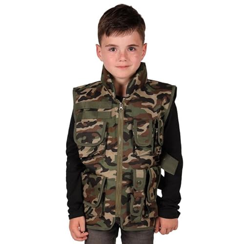 CREATIV DISCOUNT NEU Soldaten-Weste Army für Kinder im Camouflage-Style, Einheitsgröße von CREATIV DISCOUNT