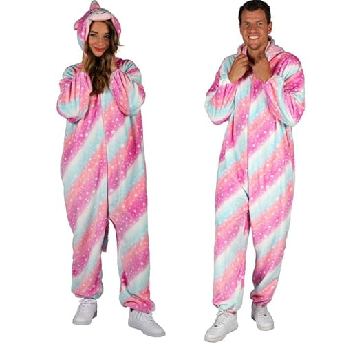 CREATIV DISCOUNT NEU Unisex-Kostüm Plüsch-Overall Einhorn, bunt, Gr. M-L von CREATIV DISCOUNT