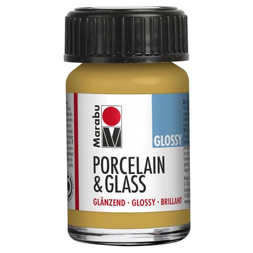 CREATIV DISCOUNT Porzellan- / Keramik- / Glasmalfarbe Glossy/Glänzend, 15 ml, Metallic-Gold von CREATIV DISCOUNT