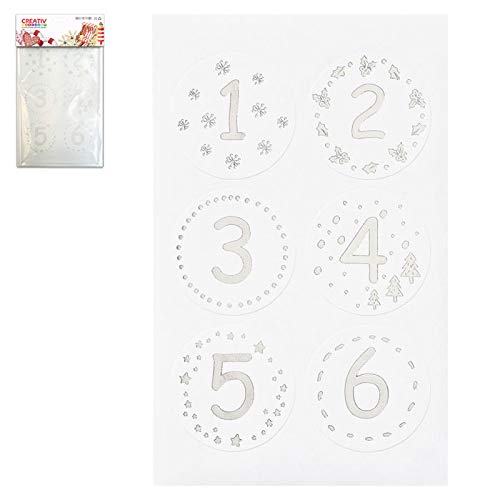 CREATIV DISCOUNT Sticker Adventszahlen 4cm, Silber von CREATIV DISCOUNT