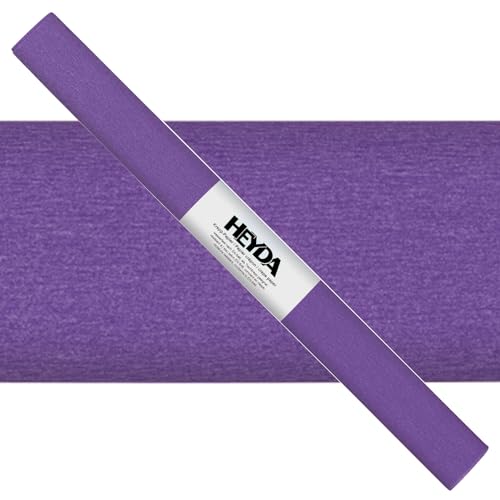 CREATIV DISCOUNT Krepp-Papier farbfest, 50 x 250 cm, 32 g/qm, 1 Rolle, Hellviolett von CREATIV DISCOUNT