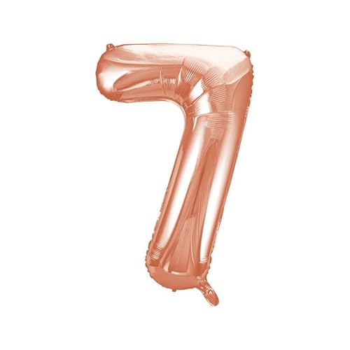 NEU Folienballon Medium Zahl 7, rosé-gold, ca. 66cm hoch von CREATIV DISCOUNT