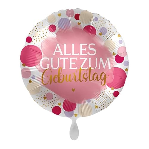 NEU Folienballon Sweet Pink - Alles Gute zum Geburtstag - ca. 45cm Durchmesser von CREATIV DISCOUNT