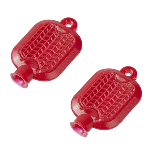 NEU Miniatur Wärmflasche rot für Wichtel/Geldgeschenke, ca. 2 cm, 2 Stück von CREATIV DISCOUNT