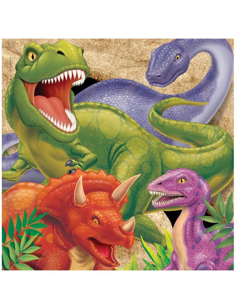 Dinosaurier-Partyservietten Kindergeburtstag 16 Stück 33x33 cm von BIGIEMME SRL