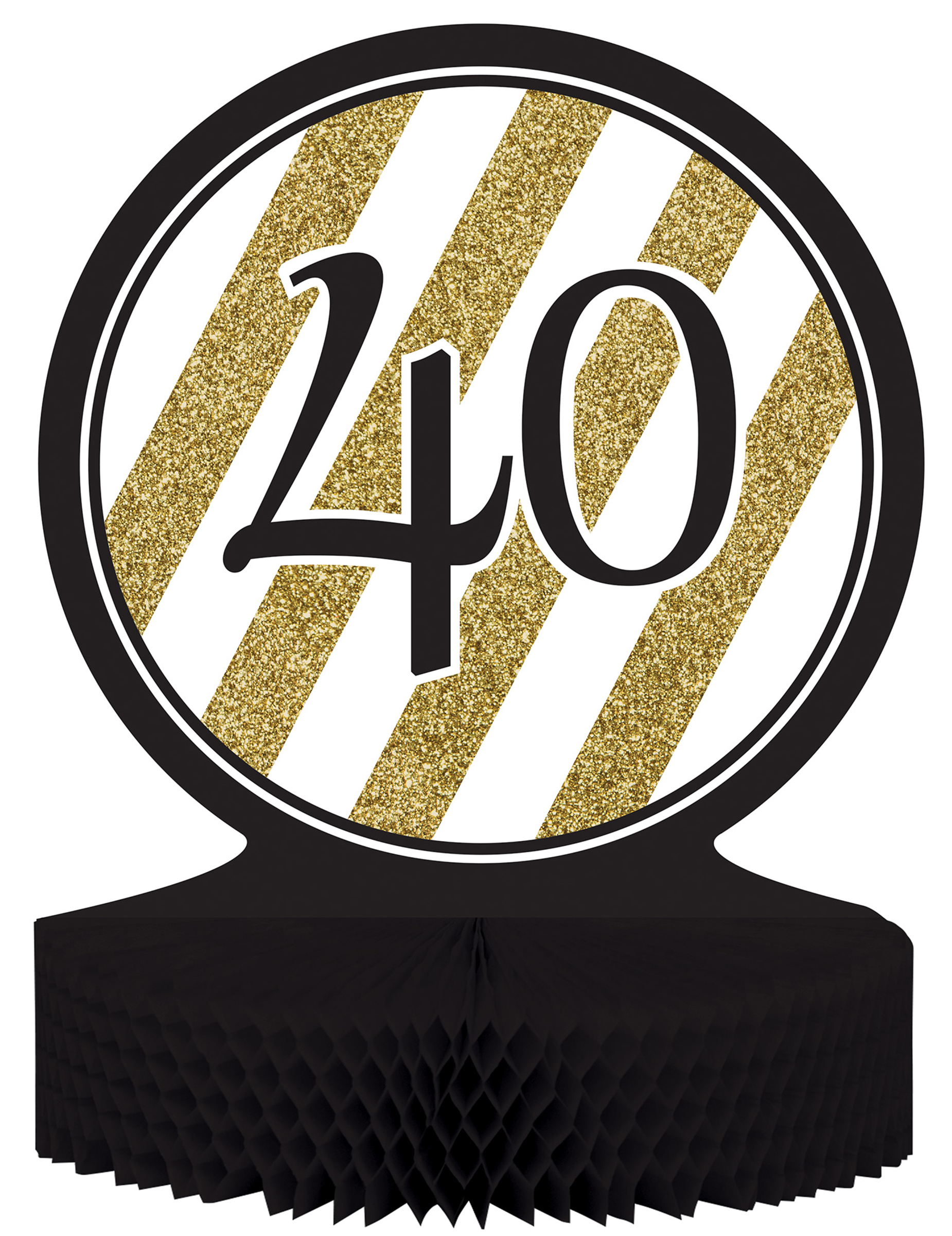 Geburtstags-Tischaufsteller 40 Jahre schwarz-gold von CREATIVE PARTY