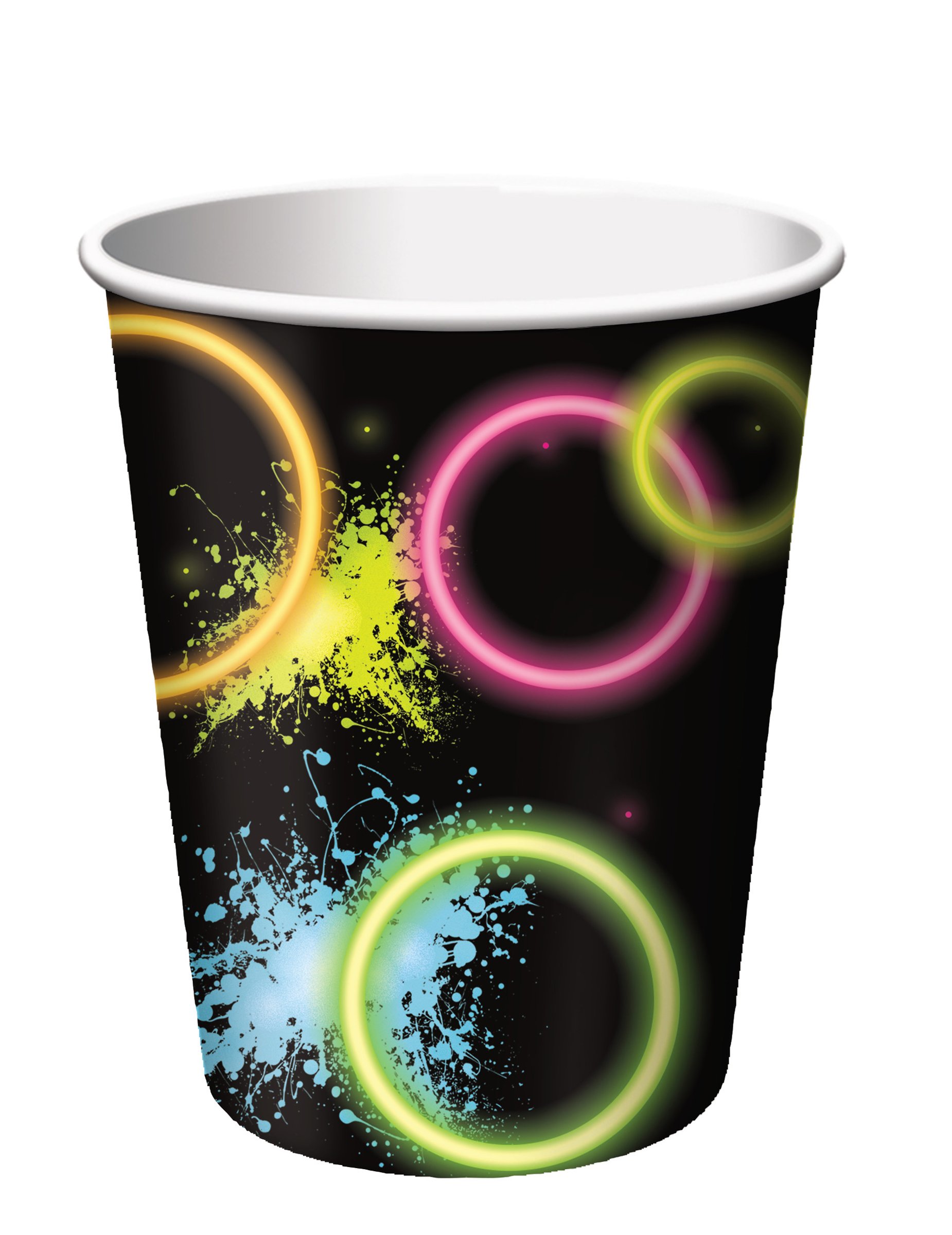 Pappbecher Glow Party 8 Stück bunt 266 ml von BIGIEMME SRL