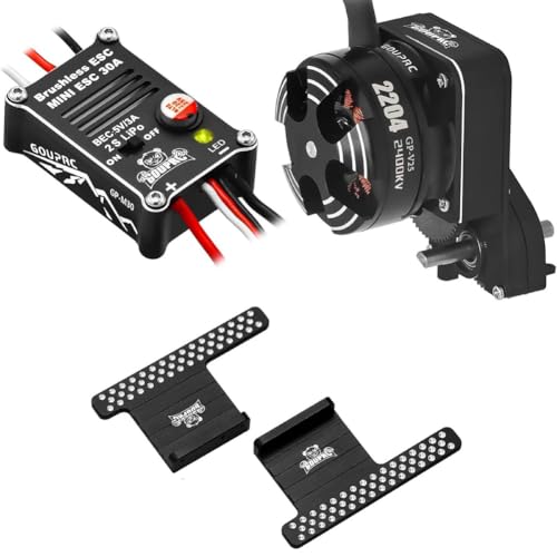 CRGANGZY 2204 2400KV Bürstenloser Außenläufermotor mit Getriebe & 30A ESC for 1/24 SCX24 (Motor ESC Pedale Schwarz) von CRGANGZY