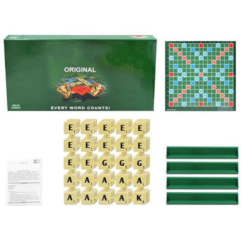 CRGANGZY Kreatives Scrabble Englisch Alphabet Wortspiel, Mini Reise Scrabble Brettspiel, Pädagogisches Buchstabier- & Lesespiel for Kinder im Vorschulalter, Familienspielzeug, 2-4 Spieler-Large CRGANGZY Kreatives Scrabble Englisch Alphabet Wortspiel, Mini Reise Scrabble Brettspiel, Pädagogisches Buchstabier- & Lesespiel for Kinder im Vorschulalter, Familienspielzeug, 2-4 Spieler-Large von CRGANGZY