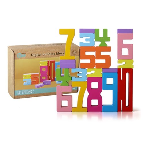 CRGANGZY Montessori-Holz-Zahlenbausteine, Spielzeug for Kinder, 10/20 Stück Zählspielzeug for Kinder, Früherziehungs-Mathe-Spiele for Kinder im Vorschulalter, pädagogische Zählblöcke von CRGANGZY