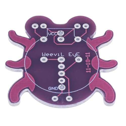 CRGANGZY Rüsselkäfer-Augen-DIY-Kit, elektronisches Anfänger-Lötlern-Spaß-Set mit 2 LEDs, Weevil Beetle Light UP Eyes PCB-Kit, Rot, Gelb, Grün, Weiß, Blau, Schwarz, Lila, für Schülerexperimen von CRGANGZY