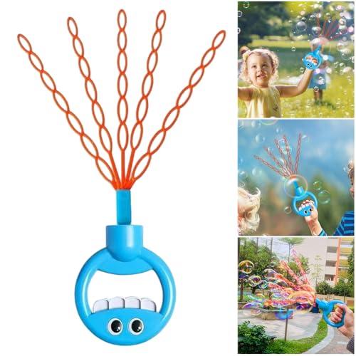 CrGangzy 32 Loch lächelnde Gesichtsblasenstab, 32 Loch lächelnde Gesichtsblasenhersteller mit 5 Krallen, 5 Klauen lächelnde Bubble -Stick, Bubble -Zauberstab Outdoor -Spielzeug for Kinder, B von CRGANGZY