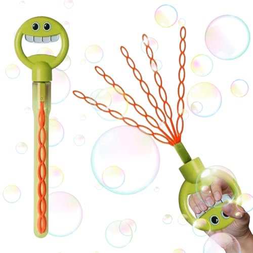 CrGangzy 32 Loch lächelnde Gesichtsblasenstab, 32 Loch lächelnde Gesichtsblasenhersteller mit 5 Krallen, 5 Klauen lächelnde Bubble -Stick, Bubble -Zauberstab Outdoor -Spielzeug for Kinder, B von CRGANGZY