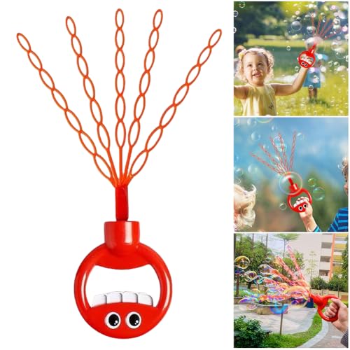 CrGangzy 32 Loch lächelnde Gesichtsblasenstab, 32 Loch lächelnde Gesichtsblasenhersteller mit 5 Krallen, 5 Klauen lächelnde Bubble -Stick, Bubble -Zauberstab Outdoor -Spielzeug for Kinder, B von CRGANGZY