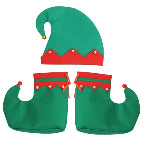 CRILSTYLEO Regal Weihnachten Kostüm Set Kinder Hut Schuhe Party Prop Festliche Weihnachten von CRILSTYLEO