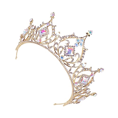 CRILSTYLEO 1Pc Zarte Strass Haar Krone Für Kreative Brautdekoration Goldene Hochzeit Haarschmuck Für Frauen Und ädchen von CRILSTYLEO