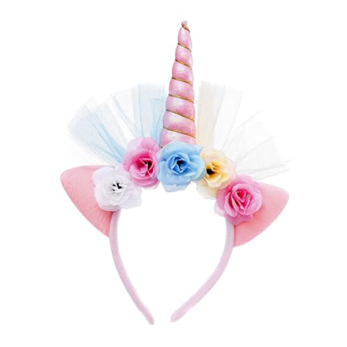 CRILSTYLEO 1stk Leuchtendes Einhorn-stirnband Stirnbänder -dekor Einhorn Stirnband Led-licht-stirnband Nachtleuchtendes Stirnband Floraler Kopfschmuck Geführt Weihnachtshaarband Rosa von CRILSTYLEO