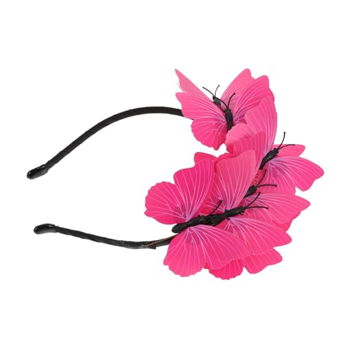 CRILSTYLEO 1stk Simuliertes Schmetterlings-stirnband Kreatives Haaraccessoire Schmetterlings-haarband Für Mädchen Künstliche Schmetterling Haarschmuck Schmetterling Hut Kostüm Harz Rosy von CRILSTYLEO