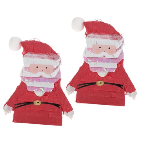 CRILSTYLEO 2St Santa Pinata weihnachtsdeko weihnachtsmotiv weihnachtspräsente susigkeite candies Partydekoration Weihnachten hängende Pinata dekorative Piñata Weihnachtsmann-Verzierung Papier von CRILSTYLEO