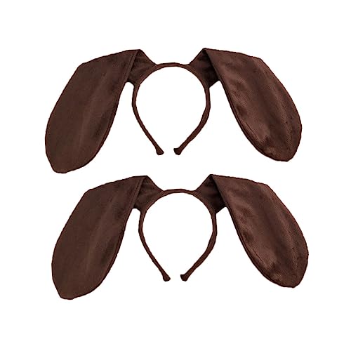 CRILSTYLEO 2st Haarreifen Make-up-haarband Kostüm-haarband Haarschmuck Für Den Abschlussball Kopfschmuck Verkleiden Tierkostüm Cosplay-haarbänder Hundeohren Stirnband Party-ohr-haarband Brown von CRILSTYLEO