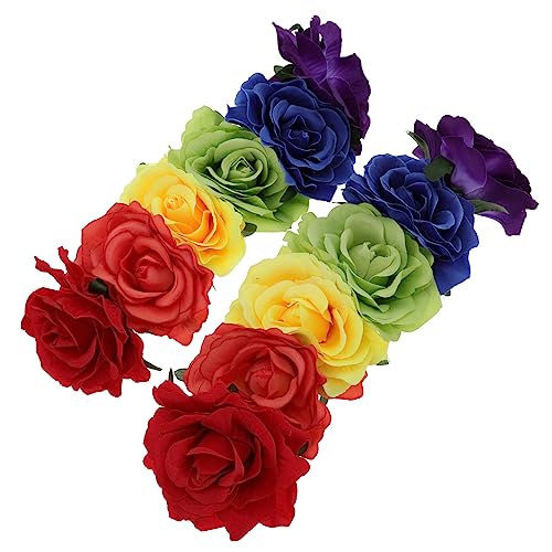 CRILSTYLEO 2st Stirnband Halloween-blumen-haarreifen Dekoratives Haarband Mit Rosenblüten Rote Rosengirlande Halloween-kopfschmuck Stirnbänder Mit Rosenblüten Haarschmuck Elastische Kordel von CRILSTYLEO