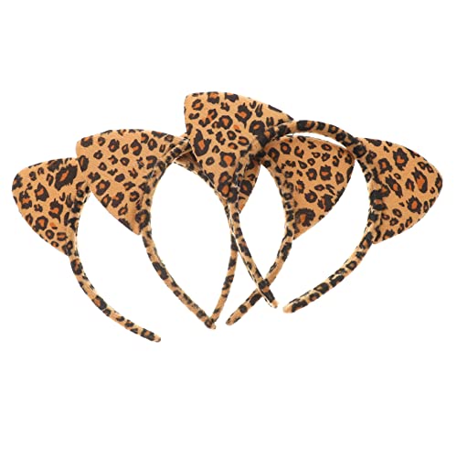 CRILSTYLEO 3st Stirnband Mit Tierohren Plüsch Leopardenohren Tierische Cosplay-ohren Leoparden-cosplay-zubehör Fuchsohren Stirnband Rote Haaraccessoires Für Frauen Leopardenohren Für Abs von CRILSTYLEO