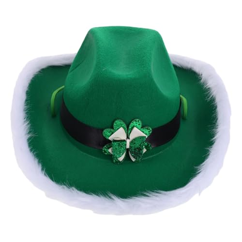 CRILSTYLEO Grüne Krawattenmütze Irische Hüte Grüner St Patrick'S Day Zylinder St Patrick'S Kopfbedeckung St Patrick'S Day Stirnband St Patrick'S Day Kostüm Western Partyhut Für von CRILSTYLEO